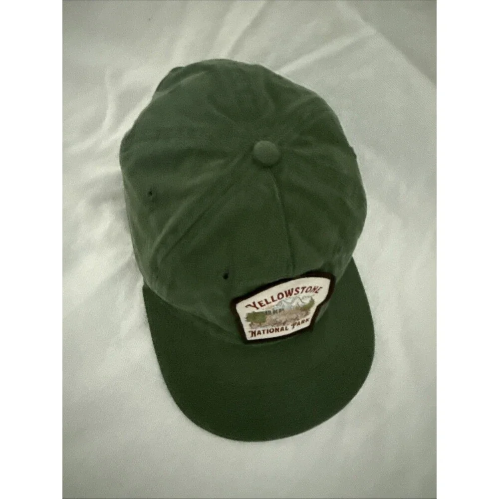 YELLOWSTONE PARK Men's HAT CAP WYOMING CKER TRUSNAPBACK GREEN VINTAGE Rope